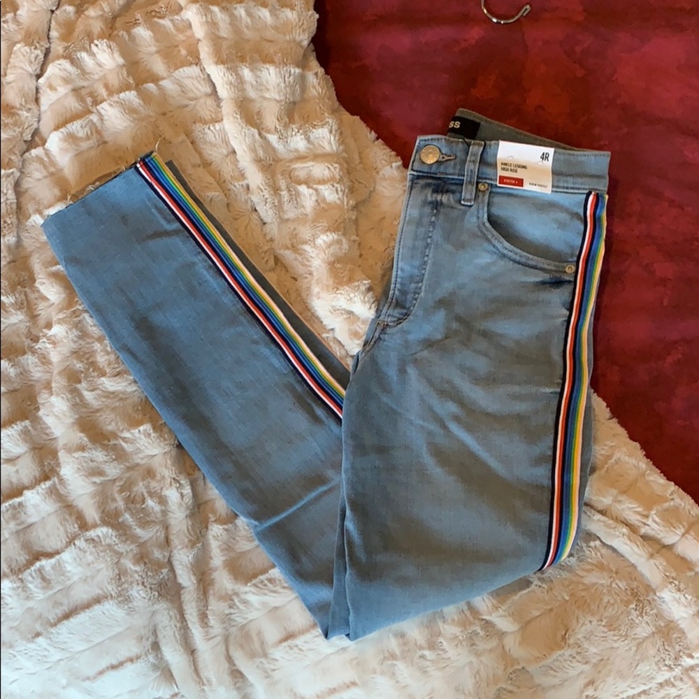 Ankle length side stripe express jeans